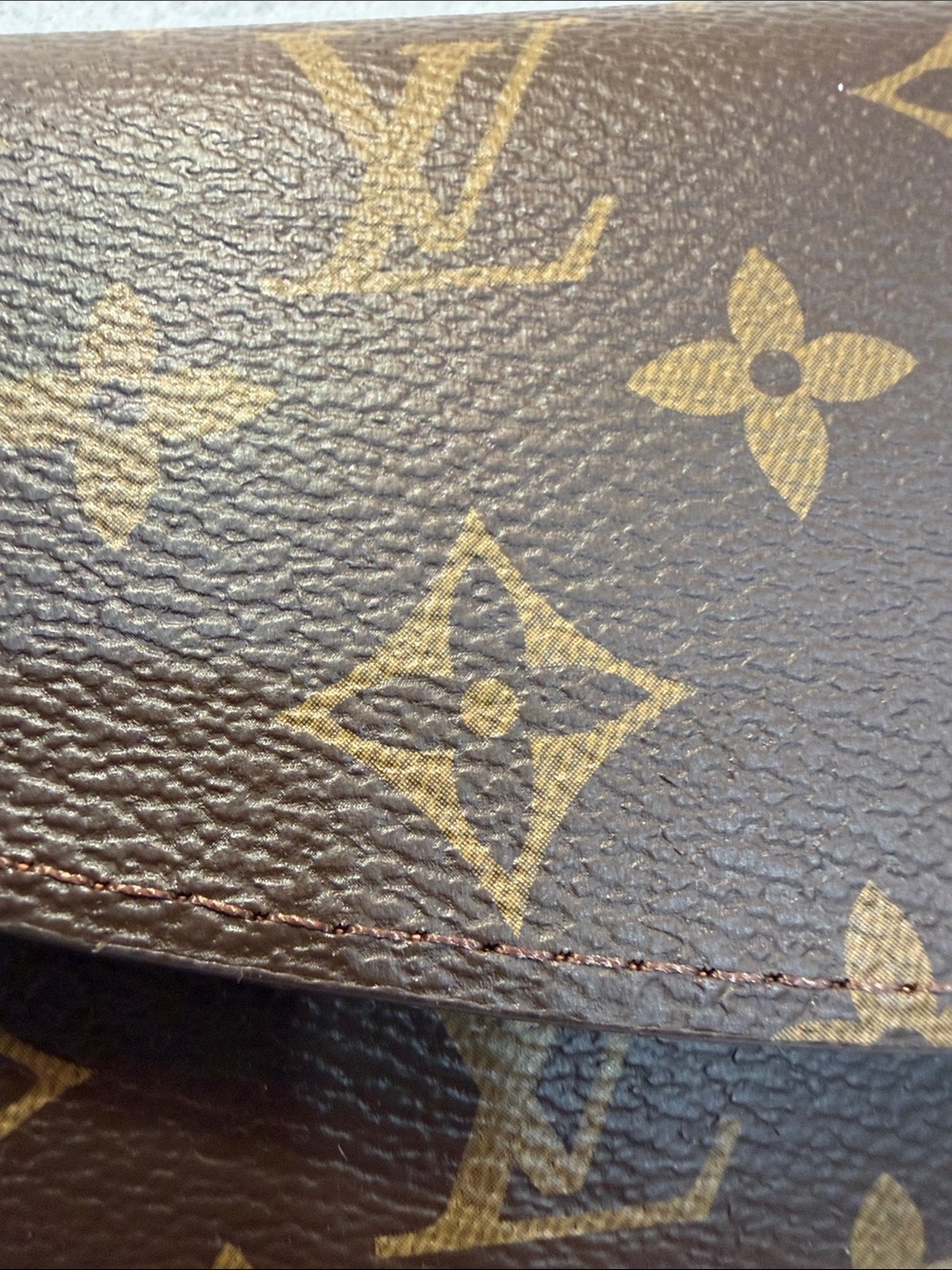 Monogram lv Continental Wallet in Brown with Orange Snap - Picture 3 of 10